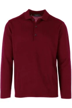 MAERZ Superwash Classic Fit Herren Pullover Polokragen Bordeaux