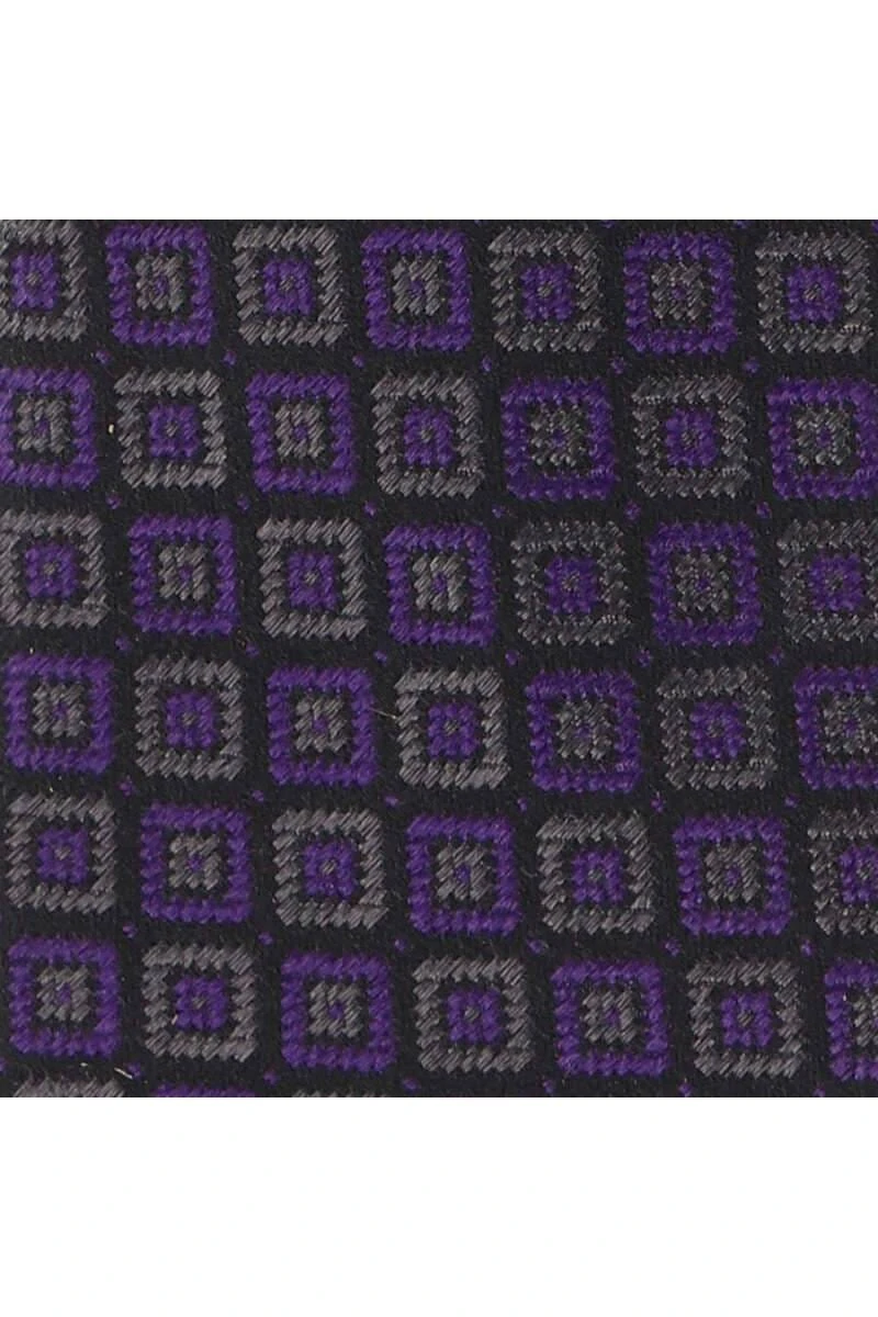 Jacques Britt Krawatte 100% Seide Lila, Gemustert 2 Jacques Britt Krawatte 100% Seide Lila, Gemustert – Bild 2