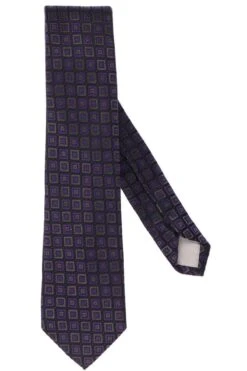 Jacques Britt Krawatte 100% Seide Lila, Gemustert