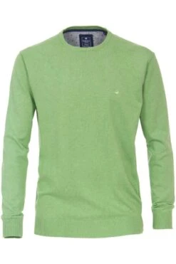 Redmond Casual Regular Fit Herren Pullover Rundhals Grün