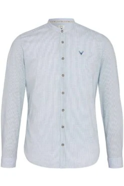 Pure Slim Fit Trachtenhemd Hellblau, Gemustert