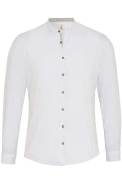 Pure Slim Fit Trachtenhemd Weiss, Einfarbig