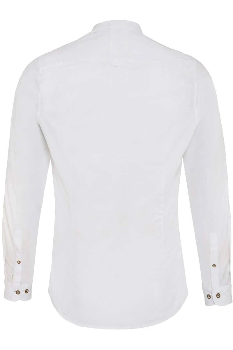Pure Slim Fit Trachtenhemd Weiss, Einfarbig 2 Pure Slim Fit Trachtenhemd Weiss, Einfarbig – Bild 2