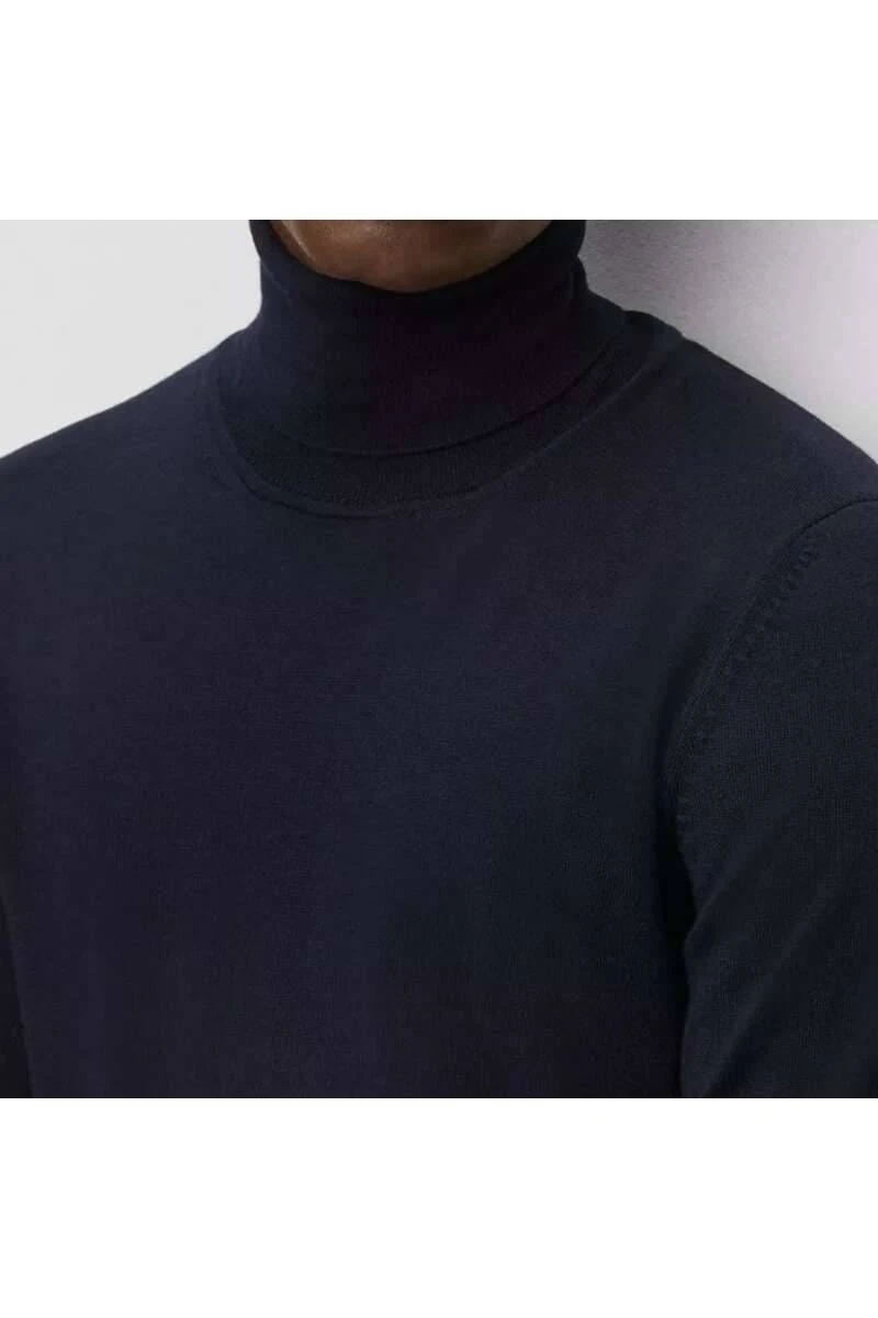 Hugo Boss BOSS Slim Fit Herren Rollkragenpullover Dunkelblau 2 Hugo Boss BOSS Slim Fit Herren Rollkragenpullover Dunkelblau – Bild 2