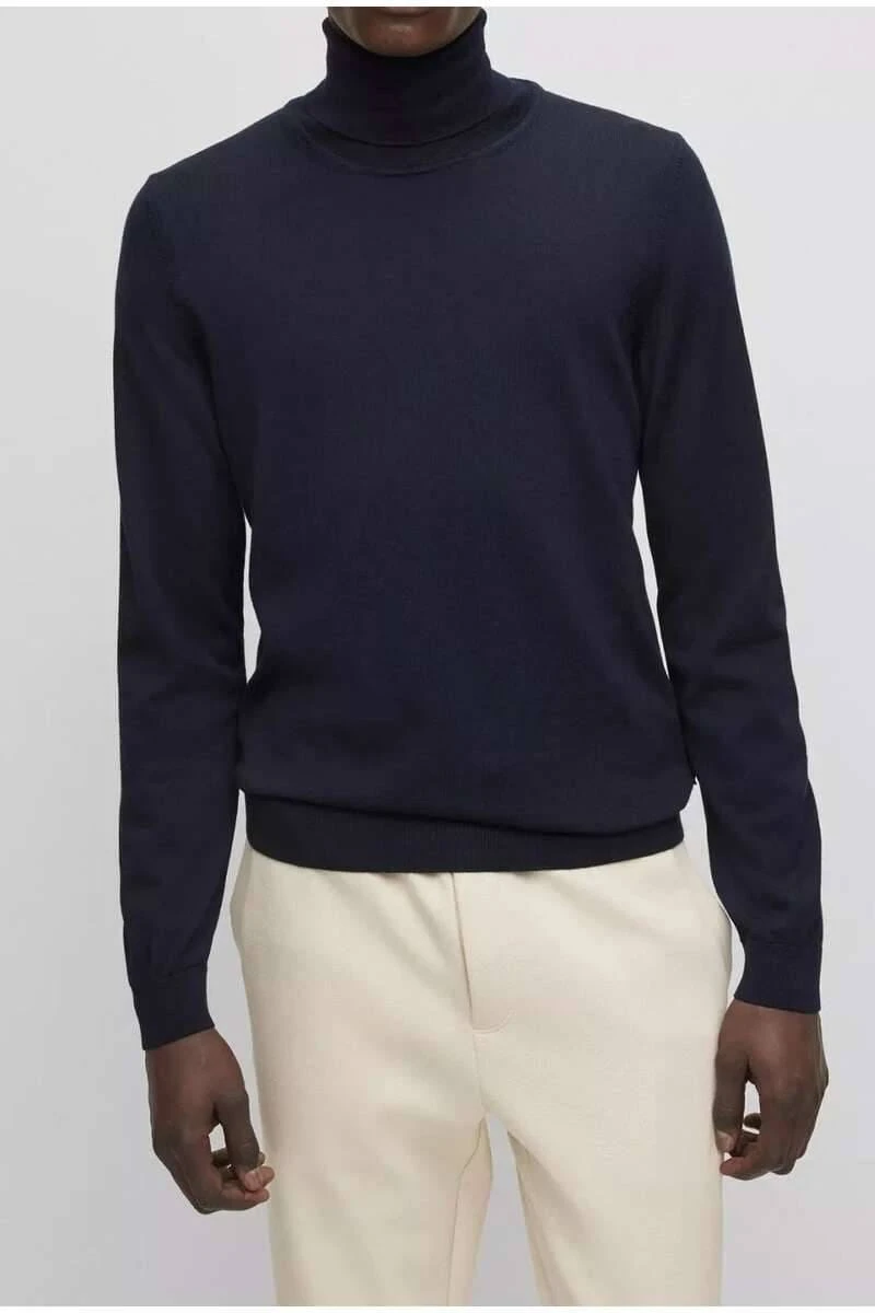 Hugo Boss BOSS Slim Fit Herren Rollkragenpullover Dunkelblau 3 Hugo Boss BOSS Slim Fit Herren Rollkragenpullover Dunkelblau – Bild 3