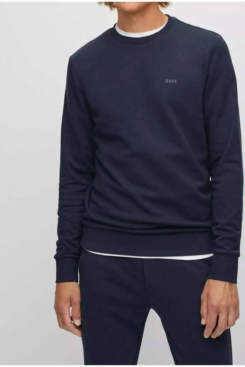 Hugo Boss BOSS Regular Fit Herren Pullover Dunkelblau 3 Hugo Boss BOSS Regular Fit Herren Pullover Dunkelblau – Bild 3