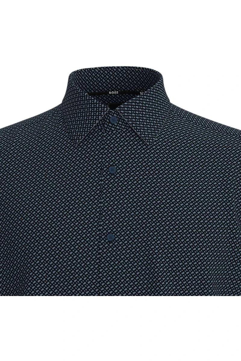 Hugo Boss BOSS H-JOE Regular Fit Hemd Dunkelblau/weiss, Gemustert 2 Hugo Boss BOSS H-JOE Regular Fit Hemd Dunkelblau/weiss, Gemustert – Bild 2