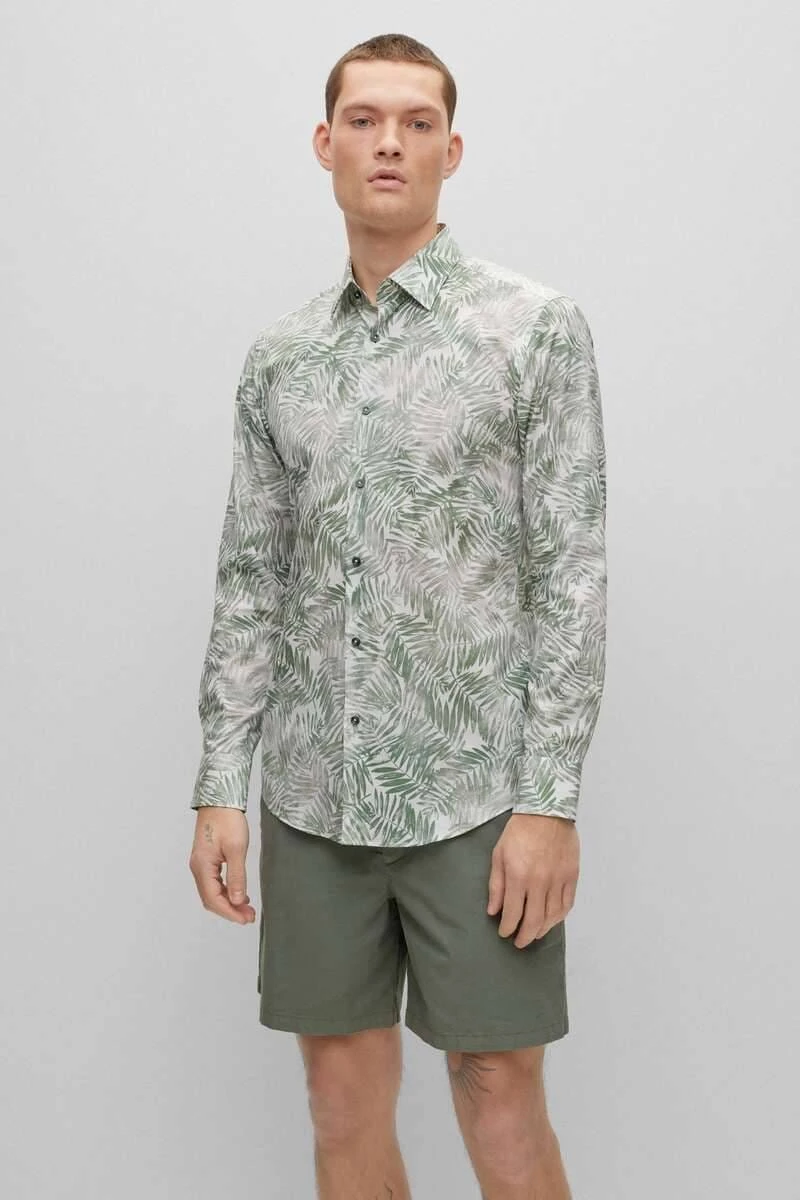Hugo Boss BOSS Slim Fit Hemd Grün, Gemustert 3 Hugo Boss BOSS Slim Fit Hemd Grün, Gemustert – Bild 3