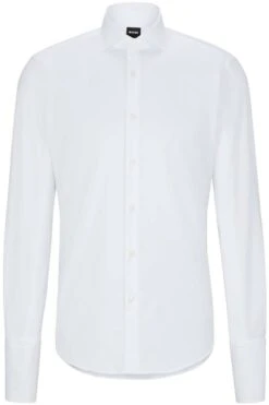 Hugo Boss BOSS Regular Fit Hemd Weiss, Einfarbig