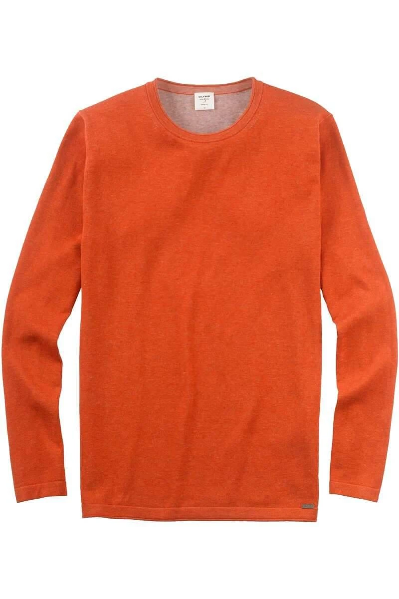 OLYMP Level Five Body Fit Herren Pullover Rundhals Orange 1 OLYMP Level Five Body Fit Herren Pullover Rundhals Orange