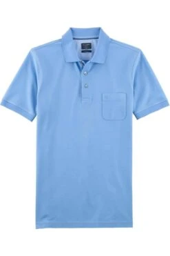 OLYMP Klassik Modern Fit Poloshirt Hellblau, Einfarbig