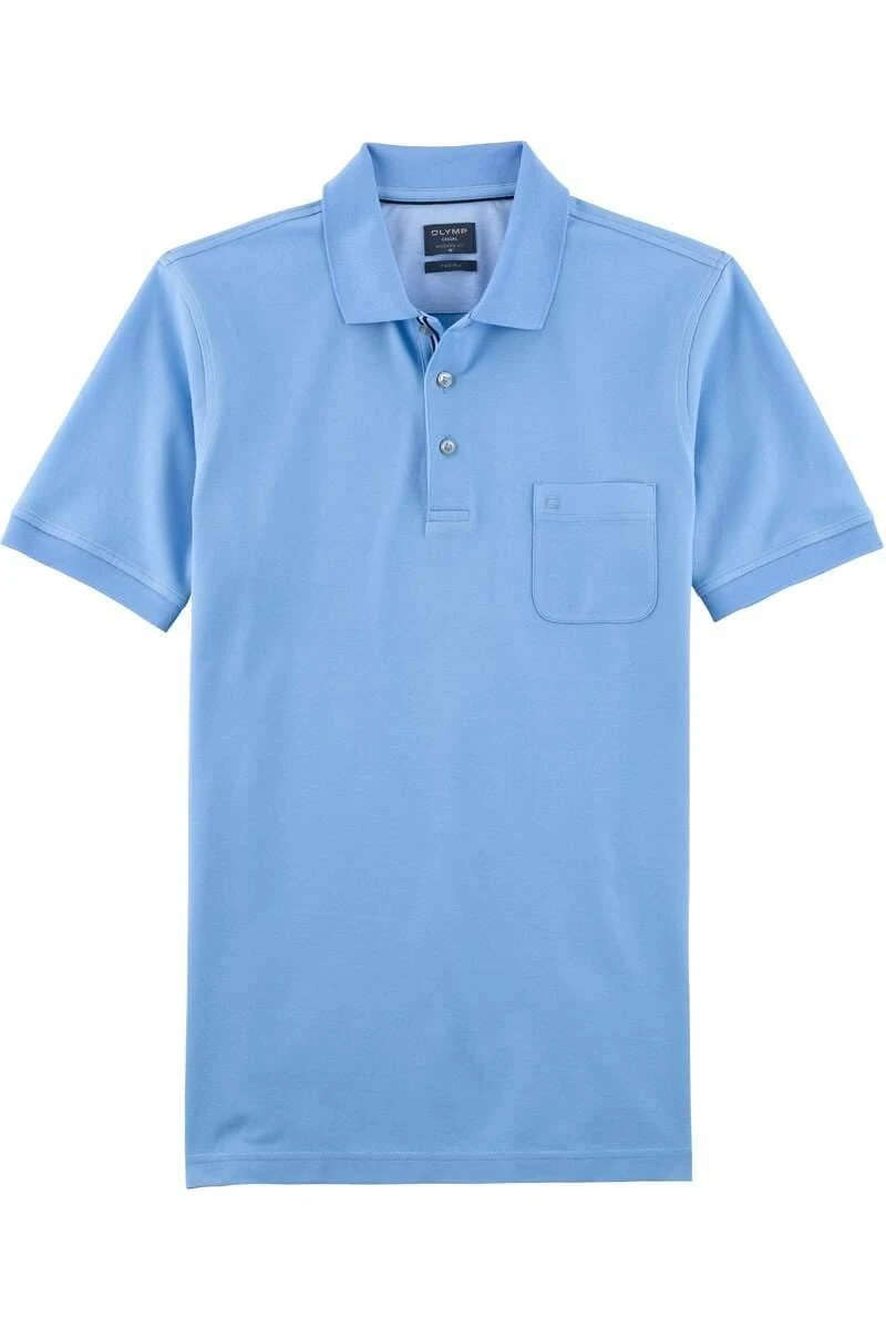 OLYMP Klassik Modern Fit Poloshirt Hellblau, Einfarbig 1 OLYMP Klassik Modern Fit Poloshirt Hellblau, Einfarbig