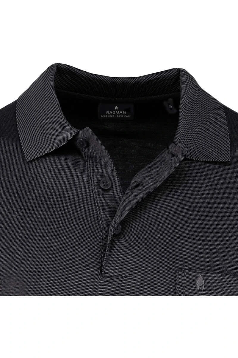 RAGMAN Regular Fit Longsleeve Poloshirt Anthrazit, Einfarbig 2 RAGMAN Regular Fit Longsleeve Poloshirt Anthrazit, Einfarbig – Bild 2
