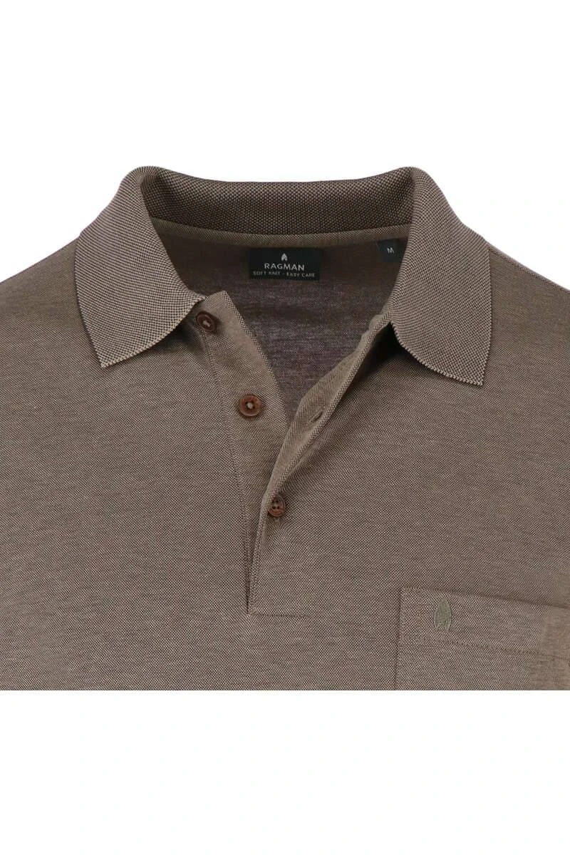 RAGMAN Regular Fit Longsleeve Poloshirt Macchiato, Einfarbig 2 RAGMAN Regular Fit Longsleeve Poloshirt Macchiato, Einfarbig – Bild 2