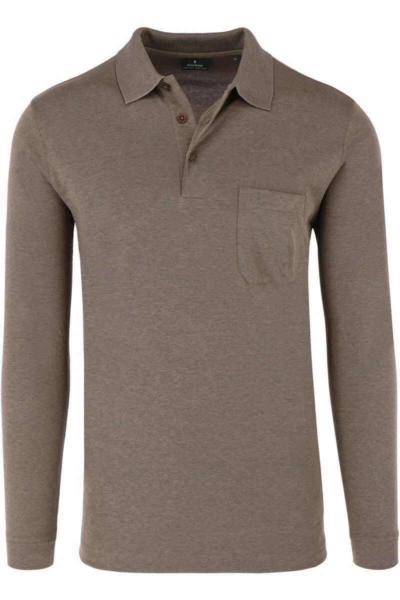 RAGMAN Regular Fit Longsleeve Poloshirt Macchiato, Einfarbig 1 RAGMAN Regular Fit Longsleeve Poloshirt Macchiato, Einfarbig