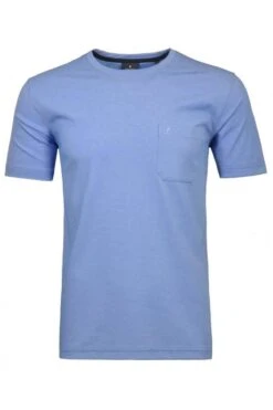 RAGMAN SoftknitRegular Fit T-Shirt Rundhals Blau,Einfarbig