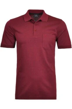 RAGMAN Soft Knit Regular Fit Poloshirt Koralle, Einfarbig