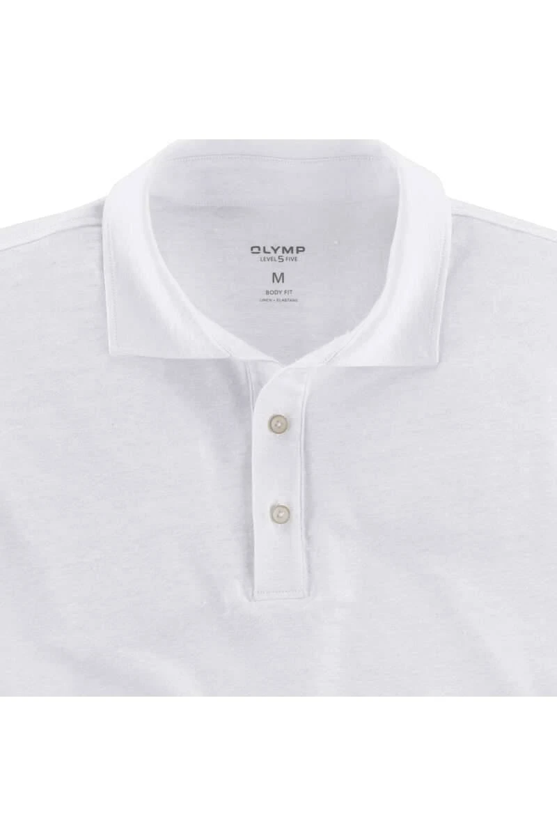 OLYMP Level Five Casual Body Fit Poloshirt Off White, Einfarbig 2 OLYMP Level Five Casual Body Fit Poloshirt Off White, Einfarbig – Bild 2