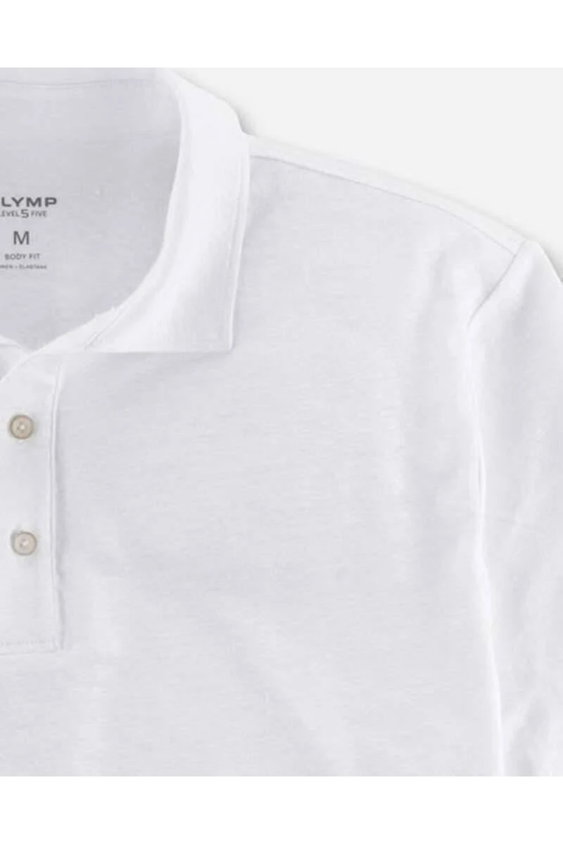OLYMP Level Five Casual Body Fit Poloshirt Off White, Einfarbig 3 OLYMP Level Five Casual Body Fit Poloshirt Off White, Einfarbig – Bild 3