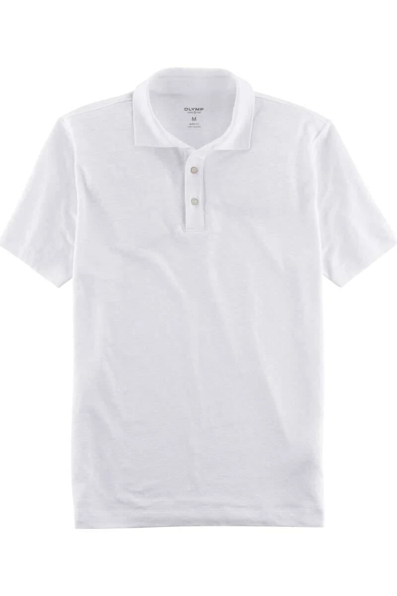 OLYMP Level Five Casual Body Fit Poloshirt Off White, Einfarbig 1 OLYMP Level Five Casual Body Fit Poloshirt Off White, Einfarbig