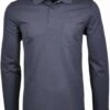 RAGMAN Modern Fit Longsleeve Poloshirt Marine, Einfarbig