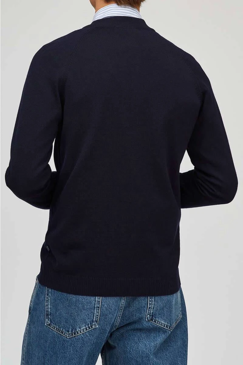 MAERZ Modern Fit Herren Strickjacke Zip Navy 2 MAERZ Modern Fit Herren Strickjacke Zip Navy – Bild 2