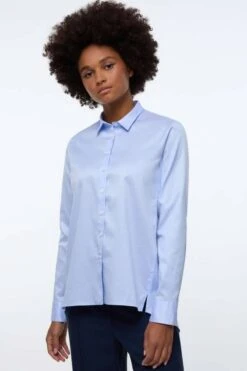 ETERNA Loose Fit Blusehellblau, Einfarbig