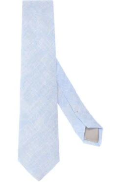 Jacques Britt Krawatte 100% Leinen Hellblau, Strukturiert