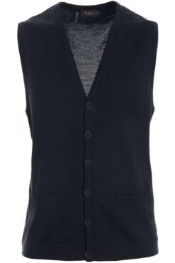 MAERZ Superwash Classic Fit StrickwesteKnopfleiste Navy