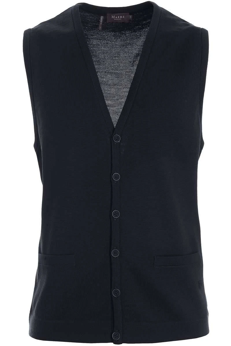 MAERZ Superwash Classic Fit StrickwesteKnopfleiste Navy 1 MAERZ Superwash Classic Fit StrickwesteKnopfleiste Navy