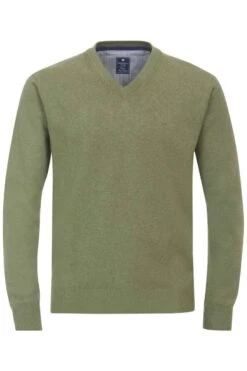 Redmond Casual Regular Fit Herren Pullover V-Ausschnitt Oliv
