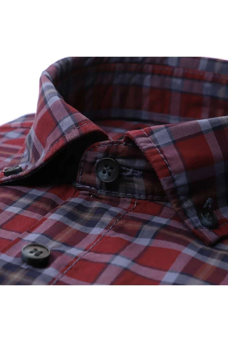 Marvelis Casual Modern Fit Hemd Blau/bordeaux, Kariert 2 Marvelis Casual Modern Fit Hemd Blau/bordeaux, Kariert – Bild 2