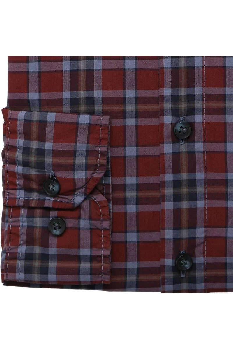 Marvelis Casual Modern Fit Hemd Blau/bordeaux, Kariert 3 Marvelis Casual Modern Fit Hemd Blau/bordeaux, Kariert – Bild 3