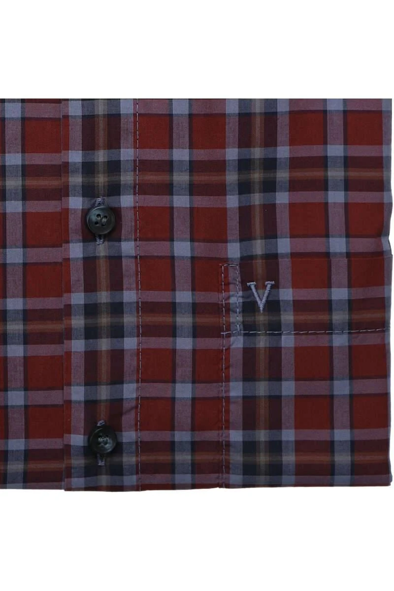 Marvelis Casual Modern Fit Hemd Blau/bordeaux, Kariert 5 Marvelis Casual Modern Fit Hemd Blau/bordeaux, Kariert – Bild 5