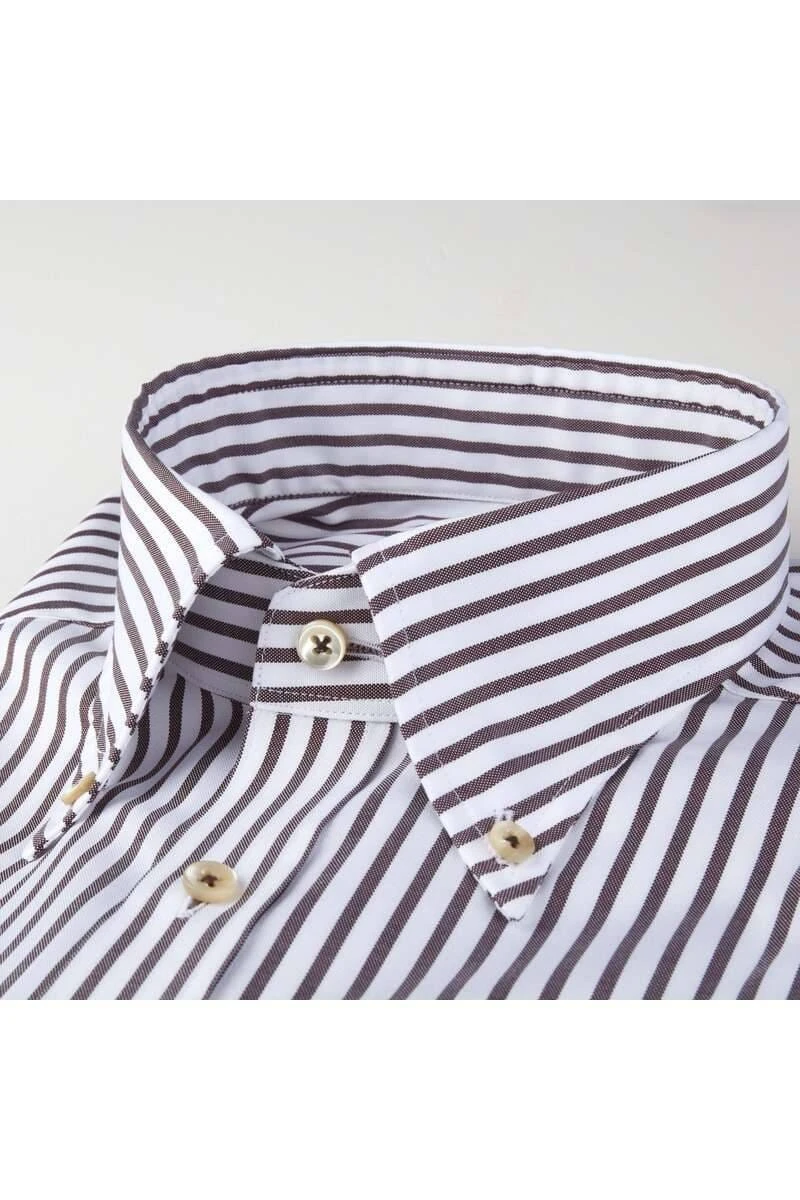 Stenströms Fitted Body Hemd Weiss/braun, Gestreift 2 Stenströms Fitted Body Hemd Weiss/braun, Gestreift – Bild 2