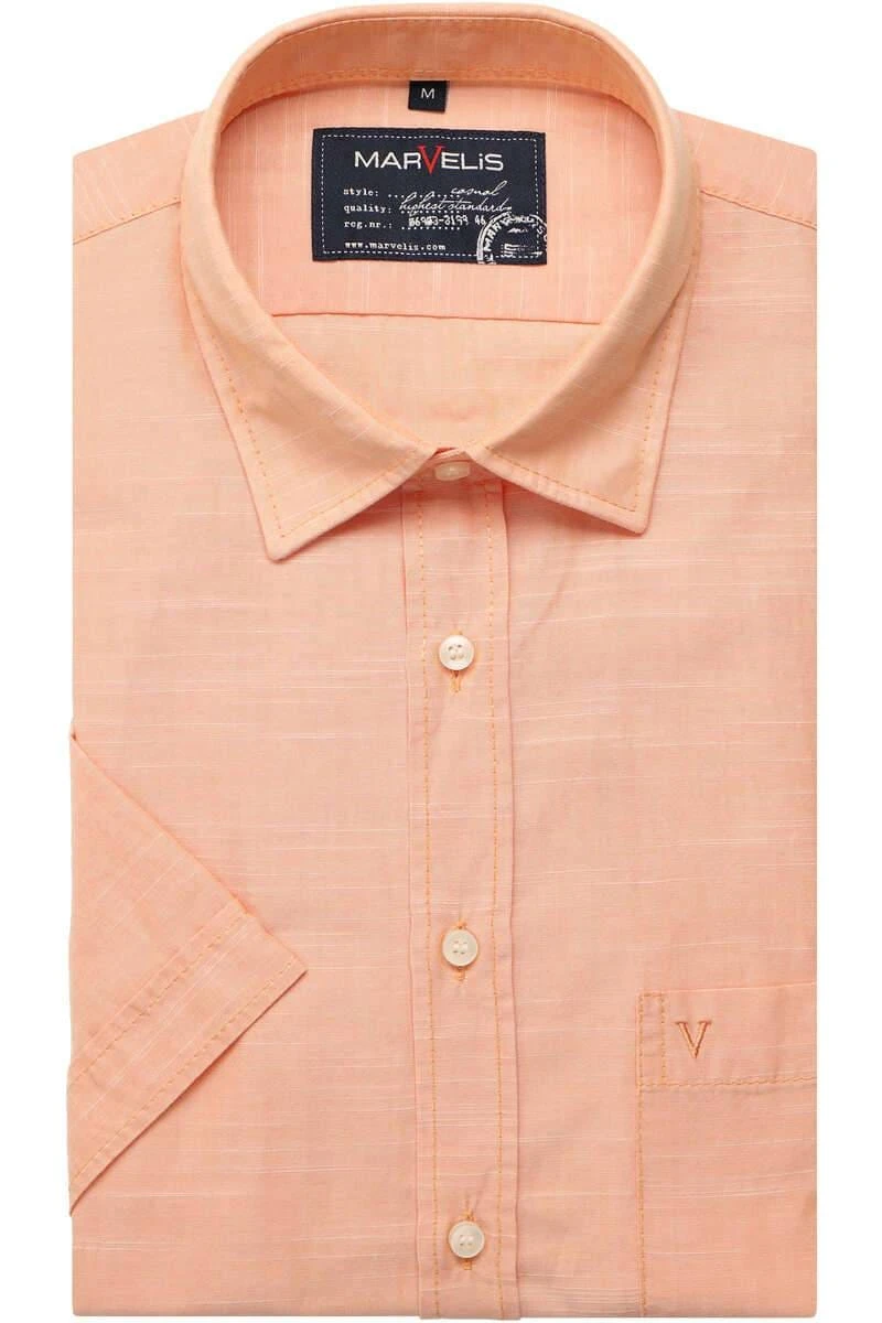 Marvelis Casual Modern Fit Hemd Orange, Einfarbig 1 Marvelis Casual Modern Fit Hemd Orange, Einfarbig