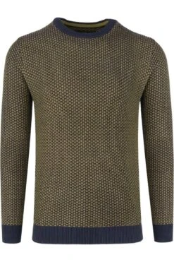 Marvelis Casual Modern Fit Herren Pullover Rundhals Anis