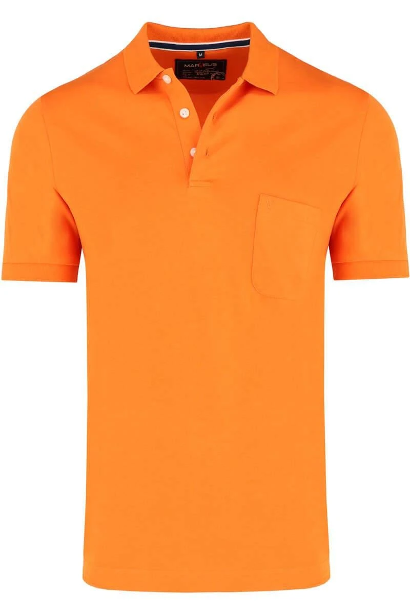 Marvelis Modern Fit Poloshirt Orange, Einfarbig 1 Marvelis Modern Fit Poloshirt Orange, Einfarbig