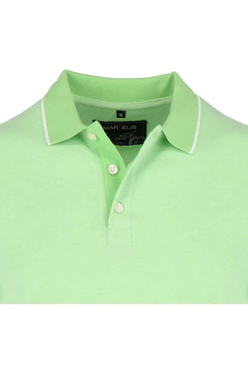 Marvelis Modern Fit Poloshirt Hellgrün, Strukturiert 2 Marvelis Modern Fit Poloshirt Hellgrün, Strukturiert – Bild 2
