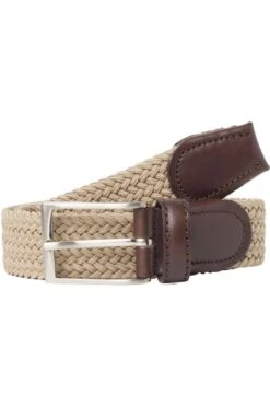 ETERNA Herren Gürtel Aus 69% Polypropelen / 31% Latex3,2 Cm Hellbraun, Einfarbig