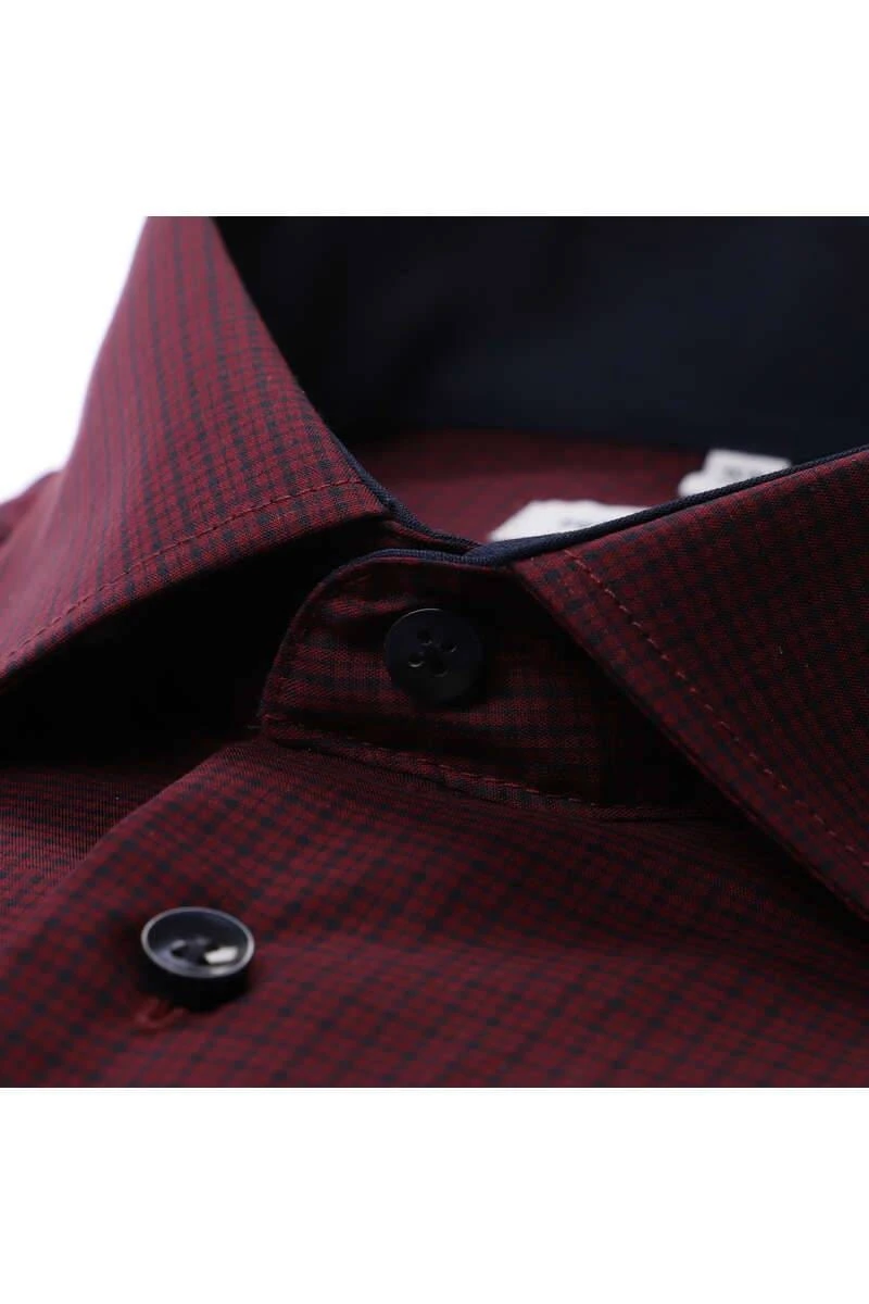 Seidensticker Slim Fit Hemd Bordeaux, Kariert 2 Seidensticker Slim Fit Hemd Bordeaux, Kariert – Bild 2