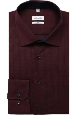 Seidensticker Slim Fit Hemd Bordeaux, Kariert