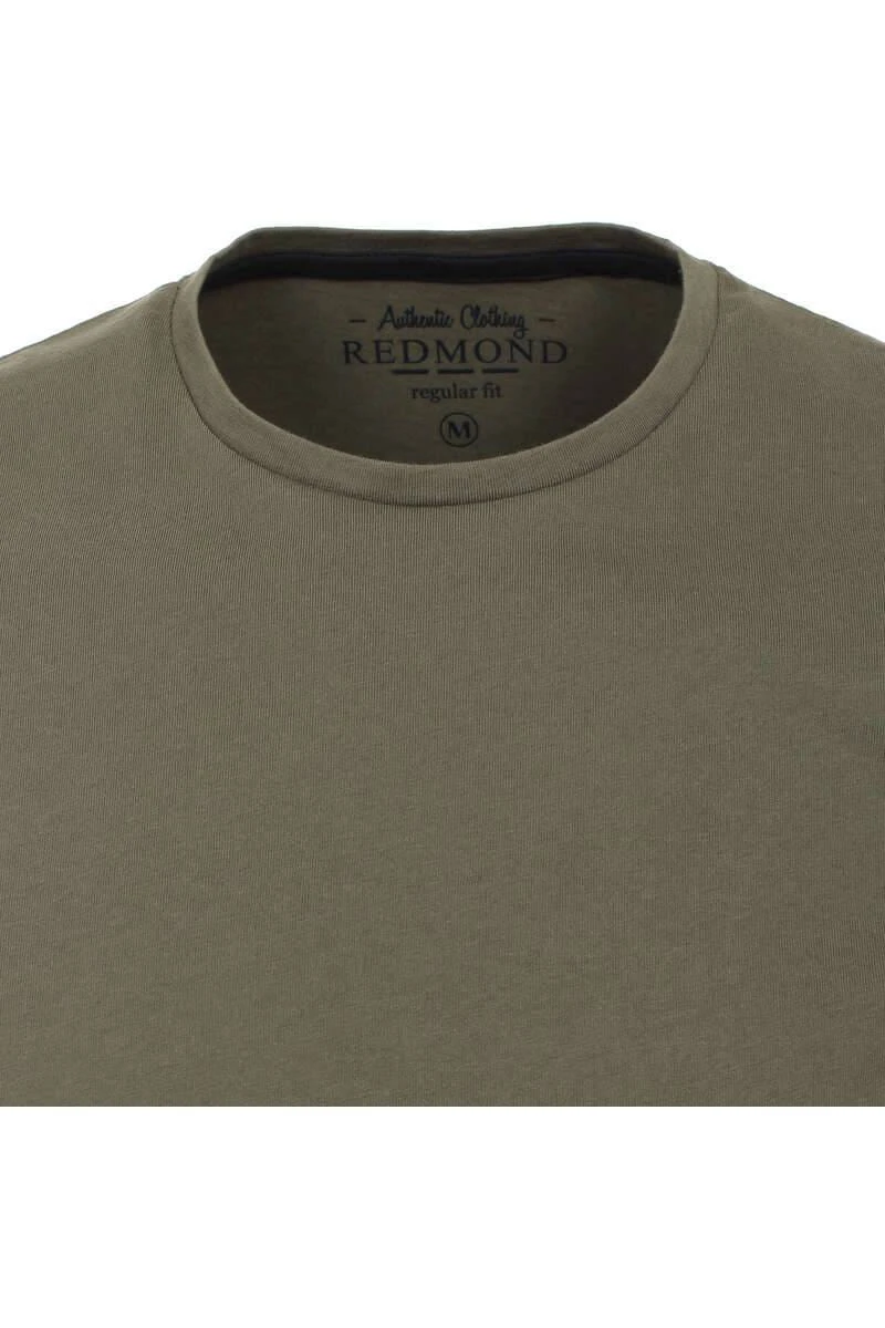 Redmond CasualRegular Fit T-Shirt Rundhals Oliv,Einfarbig 2 Redmond CasualRegular Fit T-Shirt Rundhals Oliv,Einfarbig – Bild 2