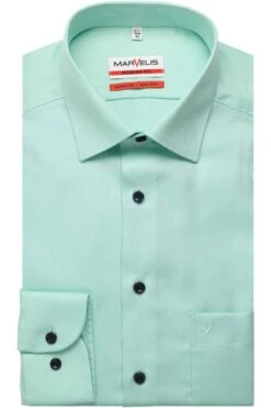 Marvelis Modern Fit Hemd Hellgrün, Faux-uni