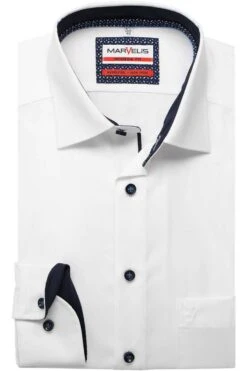 Marvelis Modern Fit Hemd Weiss, Einfarbig