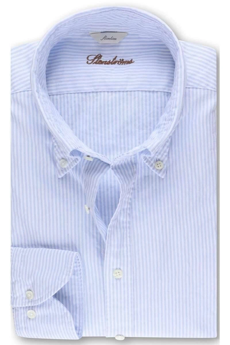 Stenströms Slimline Hemd Hellblau, Gestreift 1 Stenströms Slimline Hemd Hellblau, Gestreift