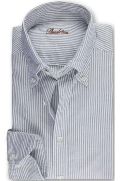 Stenströms Slimline Hemd Grün/weiss, Gestreift