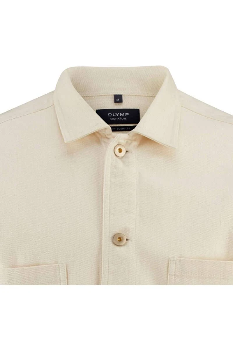 OLYMP SIGNATURE Soft Business Tailored Fit Hemdjacke Ecru, Einfarbig 2 OLYMP SIGNATURE Soft Business Tailored Fit Hemdjacke Ecru, Einfarbig – Bild 2