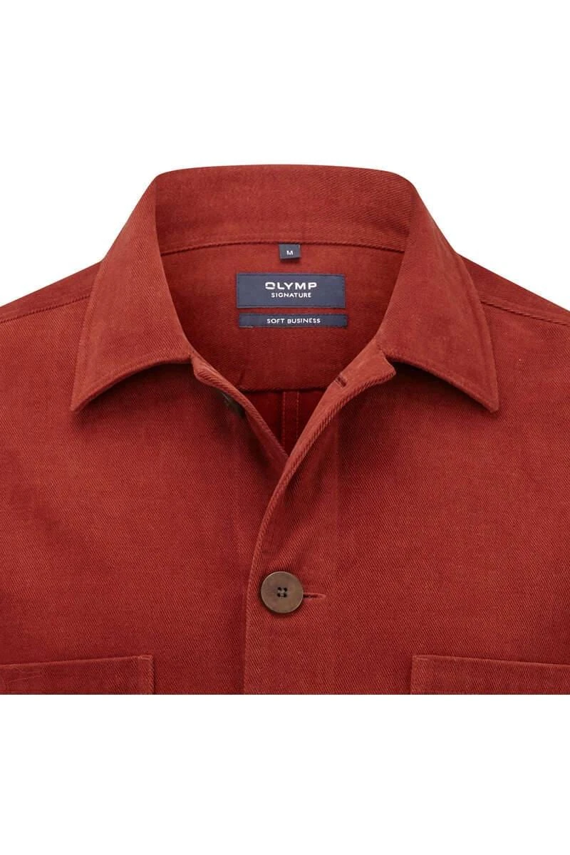 OLYMP SIGNATURE Soft Business Tailored Fit Hemdjacke Orange, Einfarbig 2 OLYMP SIGNATURE Soft Business Tailored Fit Hemdjacke Orange, Einfarbig – Bild 2