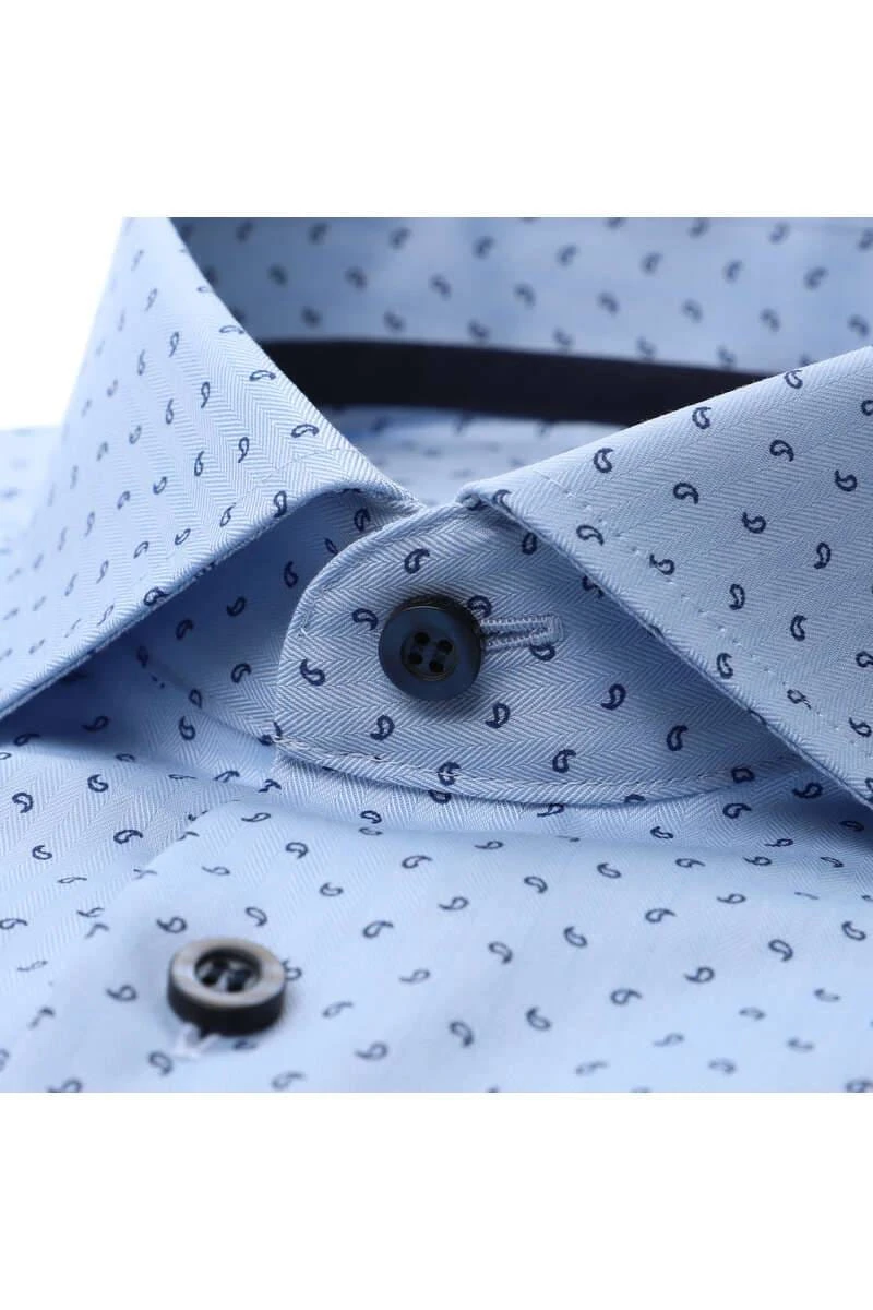 OLYMP Level Five Body Fit Hemd Hellblau, Gemustert 2 OLYMP Level Five Body Fit Hemd Hellblau, Gemustert – Bild 2